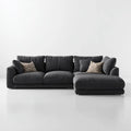 Prawostronna sofa narożna antracytowa z tapicerką poliestrową 300 x 170 x 85 cm
